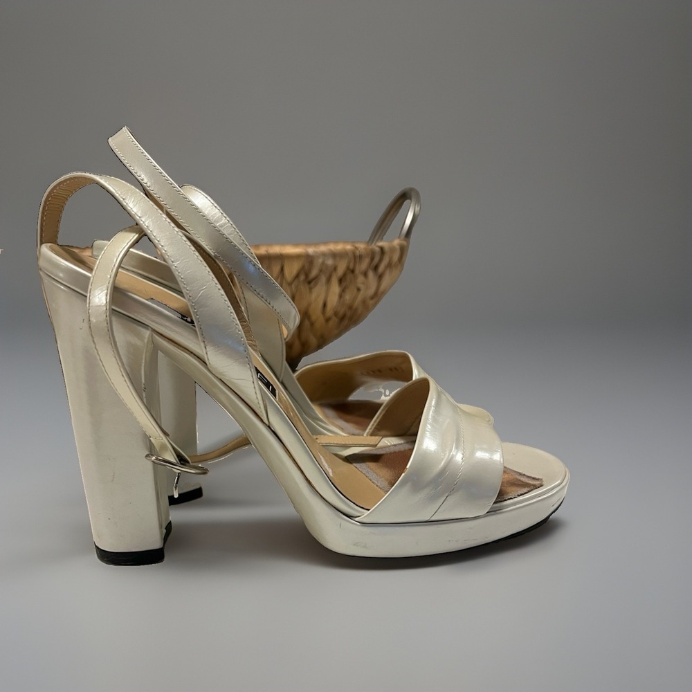 CASADEI Opalescent STRAPPY HEELS SANDALS‎ 37.5 Ankle Strap